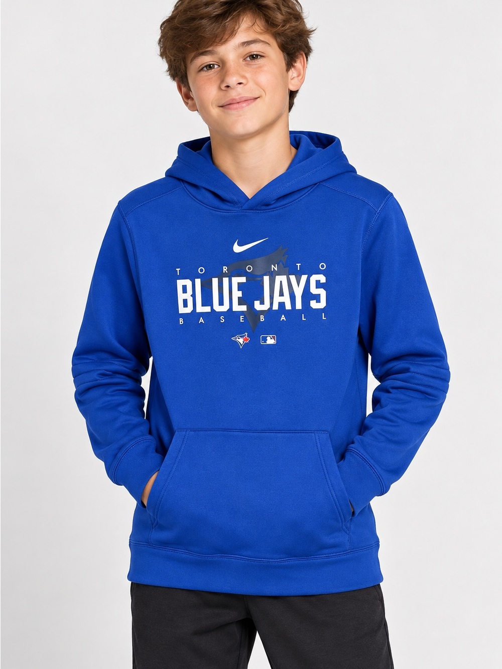 Nike Toronto Blue Jays Youth L 14/16 Baseball Pullover Hoodie Blue MLB
